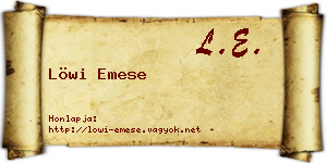 Löwi Emese névjegykártya